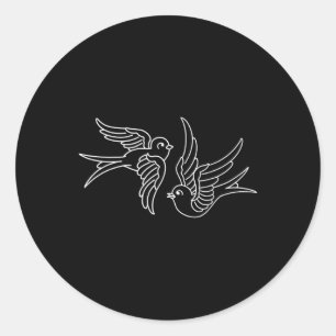 Amerikaans traditioneel slikontwerp Tattoo Ronde Sticker