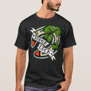 Amerikaans Traditioneel Tattoo Hoefijzer Four Leaf T-shirt