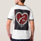 Amerikaans traditioneel Tattoo ontwerp met geweer  T-shirt (Achterkant volledig)