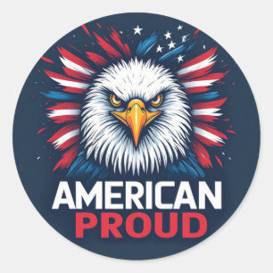 Amerikaans Trots Amerikaanse Vlag Patriotisch Cade Ronde Sticker