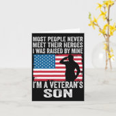 Amerikaans Trots Veteraan Zoon Veterans Day Memori Kaart (Gele Bloem)