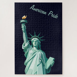 Amerikaans trots Vrijheidsbeeld Geometrisch Puzzel