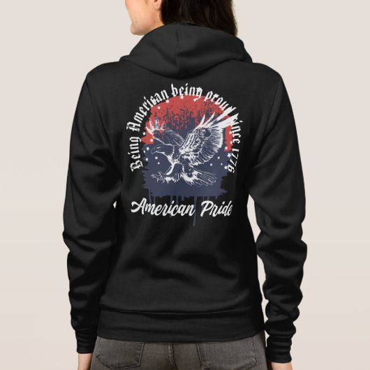 Amerikaans trots zijnde adelaar hoodie (Achterkant)