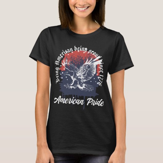 Amerikaans trots zijnde adelaar t-shirt (Voorkant)