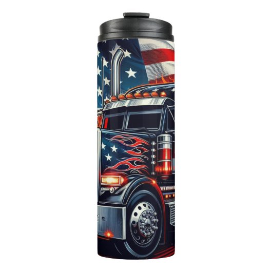 Amerikaans Truck Flames-patriottisme Thermosbeker (Voorkant)