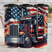Amerikaans Truck Flames-patriottisme Thermosbeker