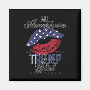 Amerikaans Trump Meisje USA Vlag Lippen Gop Stemmi Magneet