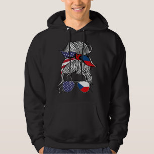 Amerikaans-Tsjechisch Patriot Vlag Meisje Czechia  Hoodie