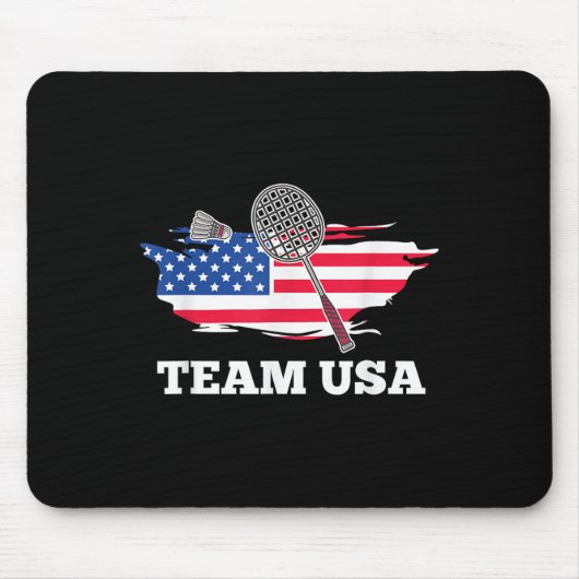 Amerikaans Usa Team Shuttle Racket Badminton Spele Muismat (Voorkant)