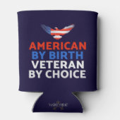 Amerikaans van geboorte, veteraan van keuze | patr blikjeskoeler (Achterkant)
