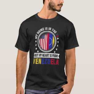 Amerikaans Venezolaans Vlag Hart Venezuela Amerika T-shirt