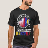 Amerikaans Venezolaans Vlag Hart Venezuela Amerika T-shirt (Voorkant)