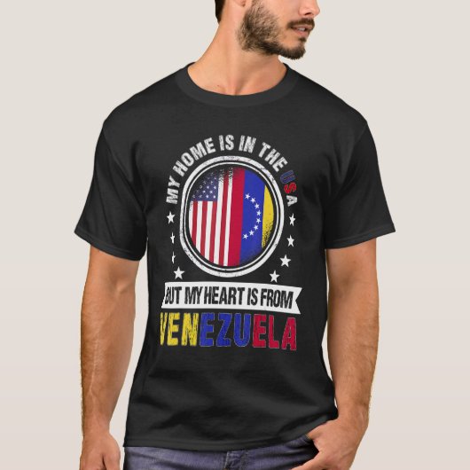 Amerikaans Venezolaans Vlag Hart Venezuela Amerika T-shirt (Voorkant)