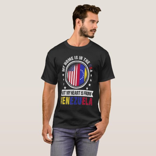 Amerikaans Venezolaans Vlag Hart Venezuela Amerika T-shirt (Voorkant volledig)