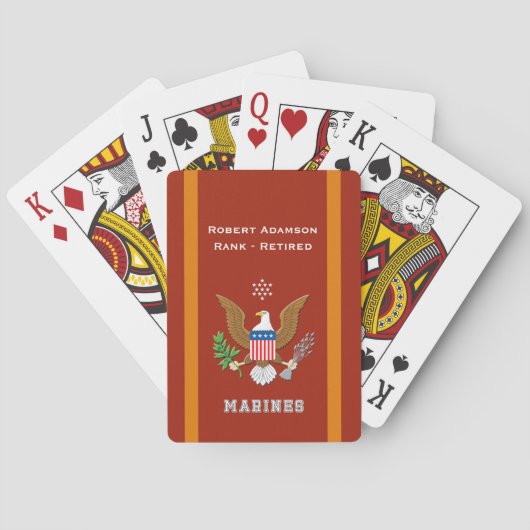Amerikaans verdedigingsembleem - personaliseer met pokerkaarten (Achterkant)