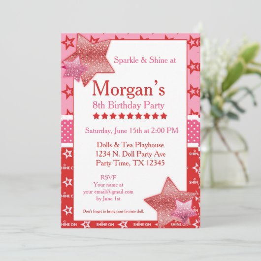 Amerikaans Verjaardagsmeisje Digitaal of Printable Kaart (Staand voorkant)