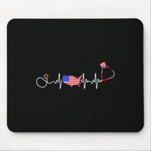 Amerikaans verpleegster, 4 juli, Amerikaanse vlag Muismat