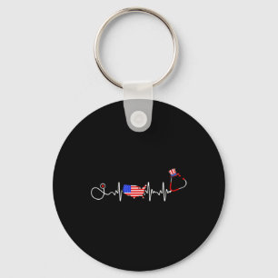 Amerikaans verpleegster, 4 juli, Amerikaanse vlag  Sleutelhanger