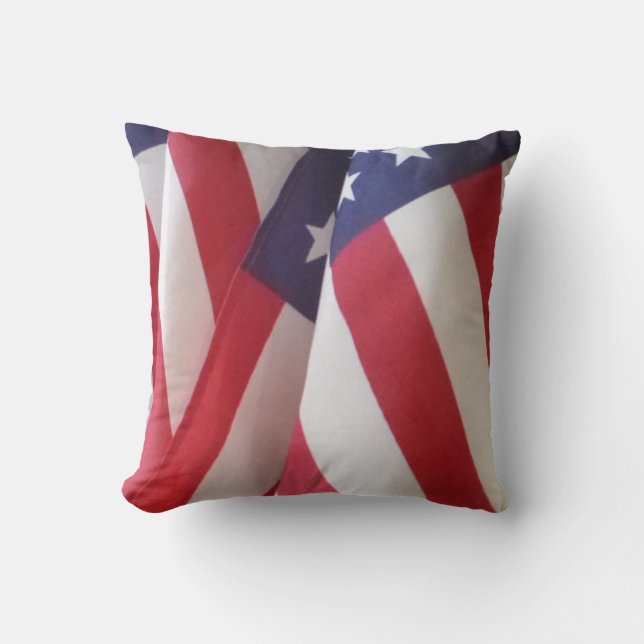 Amerikaans vierkant Rood Blauw Square Kussen (Voorkant)