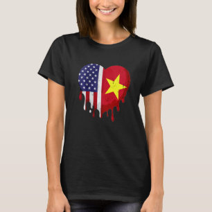 Amerikaans Vietnamees Erfgoed Maand Vlag Hart Prem T-shirt