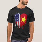 Amerikaans Vietnamees erfgoed Maand Vlag Hart T-shirt (Voorkant)