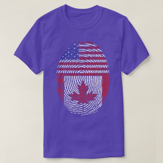 Amerikaans vingerafdruk Canadees maaple Leaf Cana T-shirt (Design voorkant)