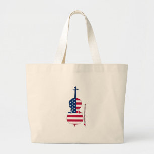 Amerikaans Violin Grote Tote Bag