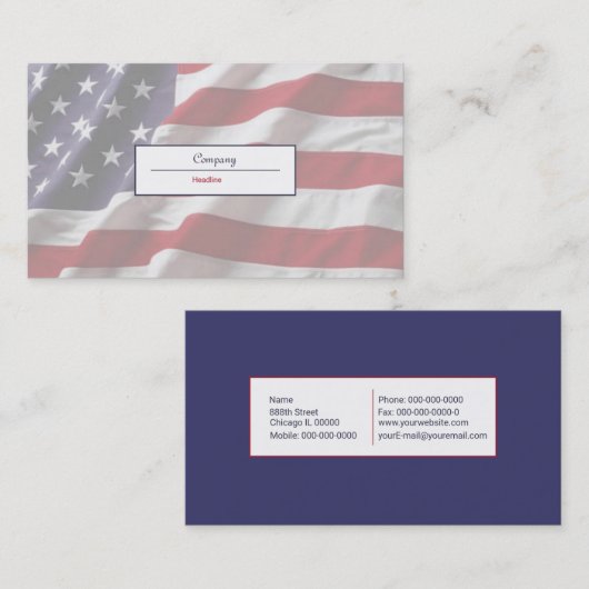 Amerikaans Visitekaartje (Voorkant / Achterkant)
