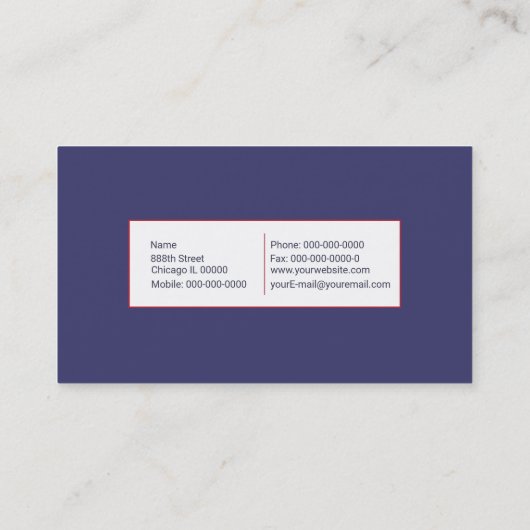 Amerikaans Visitekaartje (Achterkant)