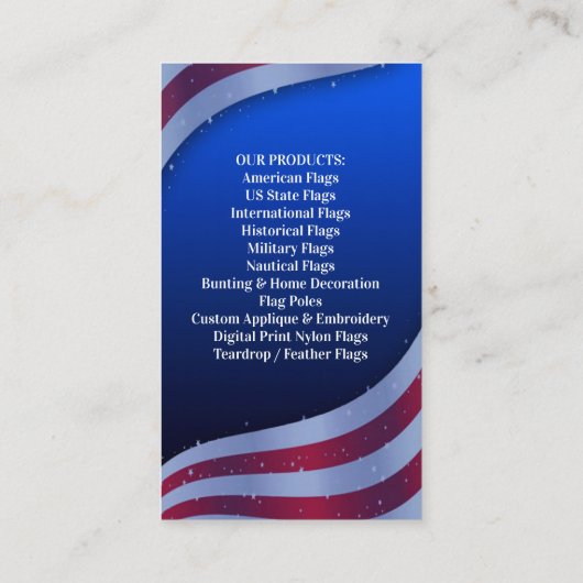 Amerikaans Visitekaartje (Achterkant)