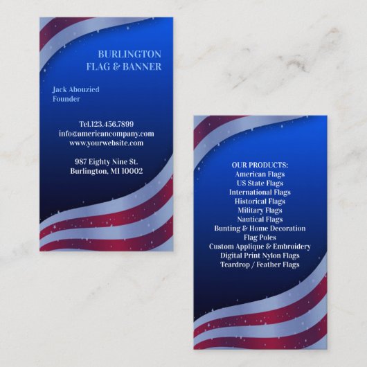 Amerikaans Visitekaartje (Voorkant / Achterkant)