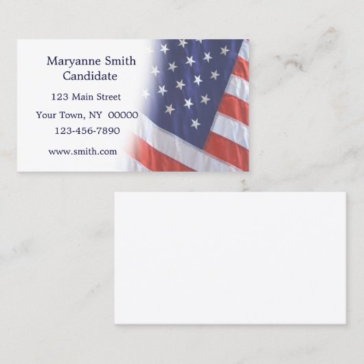 Amerikaans Visitekaartje met vlaggestalte (Voorkant / Achterkant)