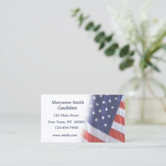 Amerikaans Visitekaartje met vlaggestalte (Staand voorkant)