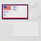 Amerikaans Visitekaartje van de vlag (Voorkant / Achterkant)