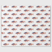 Amerikaans vispatroon cadeaupapier (Vlak)