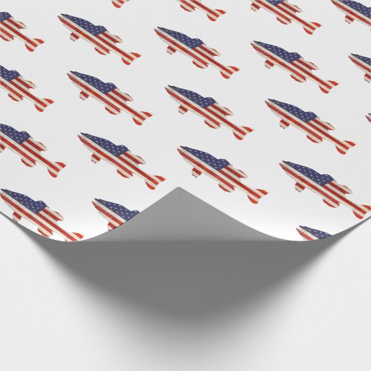 Amerikaans vispatroon cadeaupapier (Hoek)