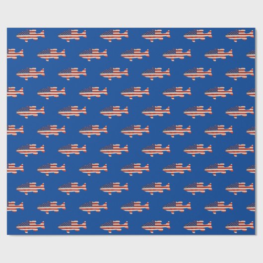 Amerikaans vispatroon cadeaupapier (Vlak)