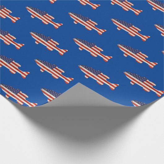 Amerikaans vispatroon cadeaupapier (Hoek)