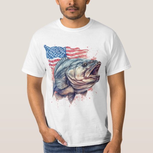 Amerikaans Visser Patriottisch T-shirt (Voorkant)