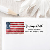 Amerikaans Vlag Amerikaans Aangepast adres Etiket (Insitu)