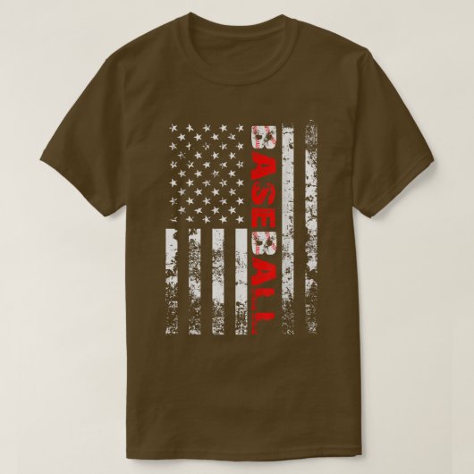 Amerikaans Vlag Baseball Team 282 T-shirt (Design voorkant)