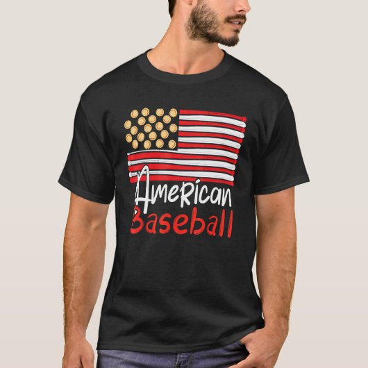 Amerikaans Vlag Baseball Team  Baseball Ameri T-shirt (Voorkant)