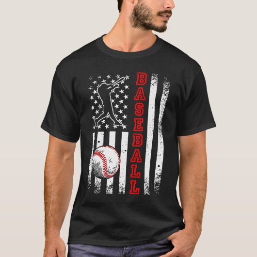 Amerikaans Vlag Baseball Team  Baseball T-shirt (Voorkant)