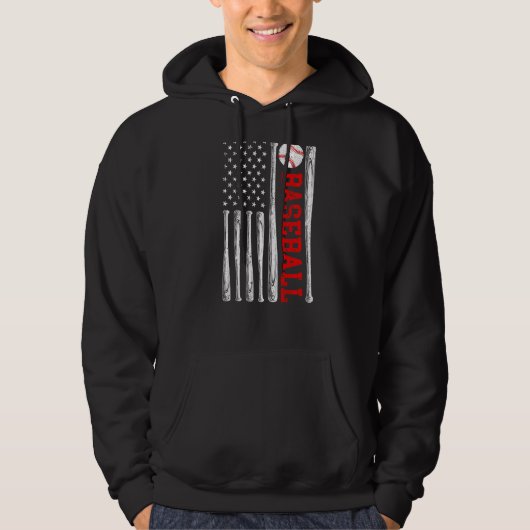  Amerikaans Vlag Baseball Team Hoodie (Voorkant)
