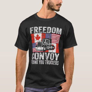 Amerikaans Vlag Canada Vlag Truckers Freedom Convo T-shirt