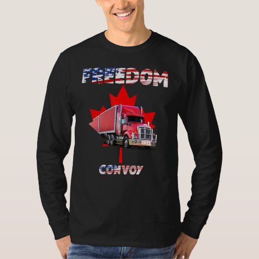 Amerikaans Vlag Canada Vlaggenvrijheidskonvooi 202 T-shirt (Voorkant)