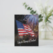 Amerikaans vlag- en Fireworks-ontwerp Briefkaart (Staand voorkant)