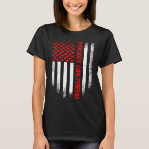 Amerikaans Vlag Hockey Vriendin Distre T-shirt