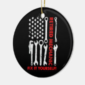 Amerikaans Vlag in ruste Mechanic 2021 Pensioenreg Keramisch Ornament (Links)