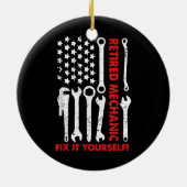 Amerikaans Vlag in ruste Mechanic 2021 Pensioenreg Keramisch Ornament (Achterkant)